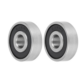 ACROPIX 626-2rs Deep Groove Ball Bearings P6 6x19x6mm Lubricated Bearings Double Rubber Seal Black Silver Tone Scooter Skateboard Wheel - Pack of 2
