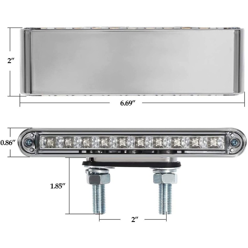 Partsam 2Pcs 6.5" Double Face Truck Semi Trailer Light Bars