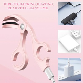 CEWROM Beheizte Wimpernzange Elektrisch, Professioneller Lockenstab Elektrische Wimpern ohne Seitenrahmen mit 65°C Hitze & 2-in-1 Tragbare Wimpernzange Für Alle Frauen Wimpernformen