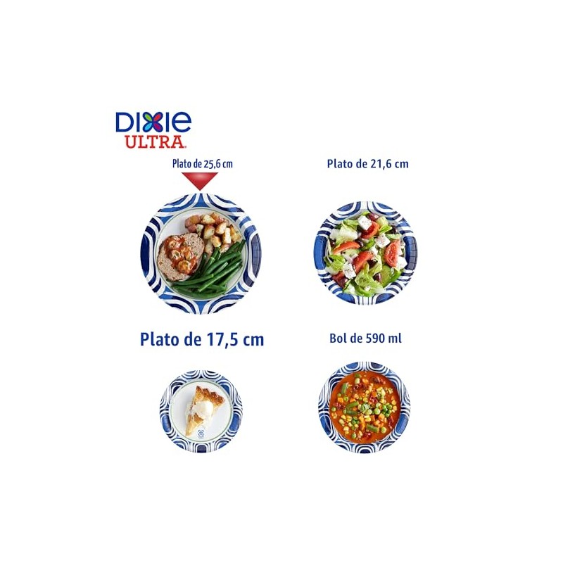 Dixie Ultra Platos de papel grandes, 10 pulgadas, platos desechables