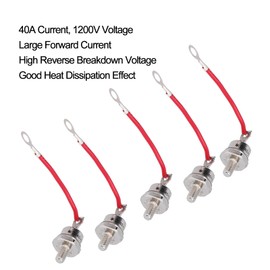 Rectifier Diode, 1200V 40A Heat Dissipation 5 Pcs Rectifier Diodes Assortment with Red Line for Circuit Rectification