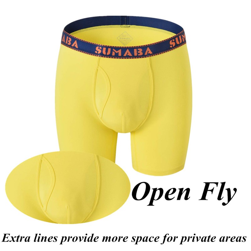 SUMABA Men's Underwear 5-Pack Comfortable Long Leg Underpants for Men