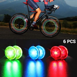 Sanwer Bicycle Wheel Light, Bicycle Spoke LED Light, IP67 Waterproof, Night Safety Light, Luminous, Accident Prevention, Night Safety Reflector, Pack of 6