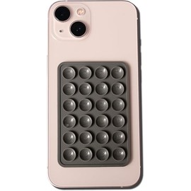 Gray 24 Suction Cup Silicone Mobile Phone Grip Holder with Adhesive Mount