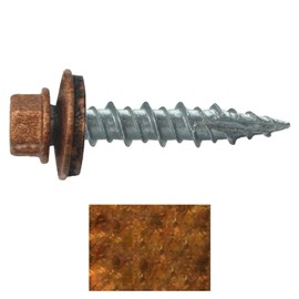 Metal Roofing Screws: (250) 10 x 1" Copper Hex Head Sheet Metal Roof Screw. Self Starting Metal to Wood siding Screws. EPDM Washer. Colored Head
