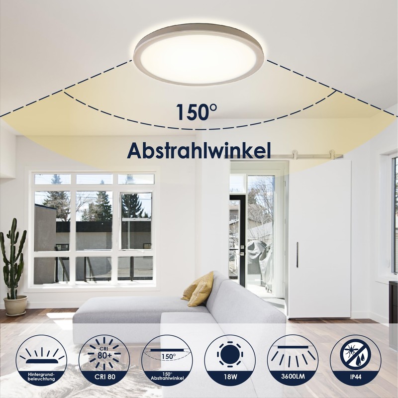 BestLuz LED Ceiling Light, 200 lm/w 18 W, 3600 lm,