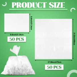 AmazingSpark 50 Set Shredder Bags Paper Shredder Lubricant Sheet 50 Pcs 15 Gallon Waste Bags 50 Paper Lubricant Sheets Waste Storage for Office