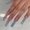 YoYoee Long Square False Nails 3D Daisy Pearls Nails Tips