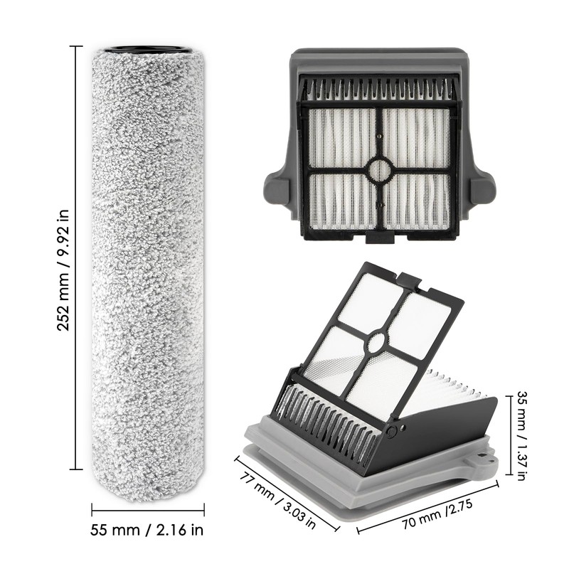 【Version 2 Detachable】(6 Pack) S7 Pro Brush Rollers and HEPA