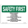 OSHA Safety First Sign - Order of Changing 1. Put