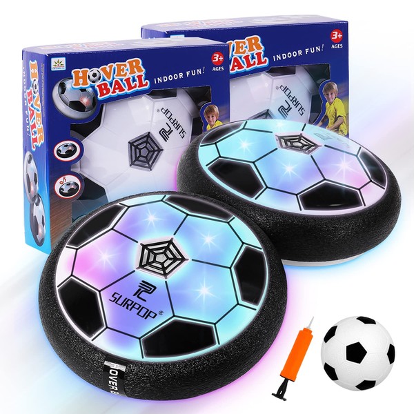 2 Pcs Hover Soccer Toys Set, Boys Gift Idea for Age 6 7 8 9 10 11 12 Years Old, Teen Boys World Cup Christmas Easter Stuffers Valentine Holiday Birthday Present Ball Toy