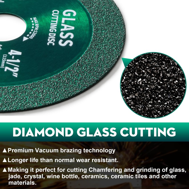 Taoskai 5 Pack 4 inch Glass Cutting Disc for Angle