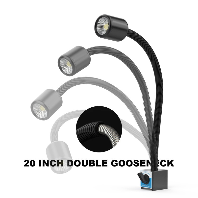 LED Machine Light with Strong Magnetic Base and Flexible Gooseneck