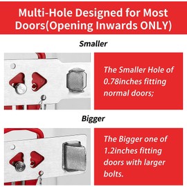 Rerishom Portable Door Lock Extra Lock for Additional Privacy and Safety in Home, Hotel, Apartment, AirBNB - Red