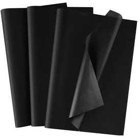 HGFLMR 20 Sheets of Black Tissue Paper-20 x30(50cmx75cm)-Gift Wrapping Paper- Acid Free-Kids Art and Craft Wrapping Paper Sheets. Black