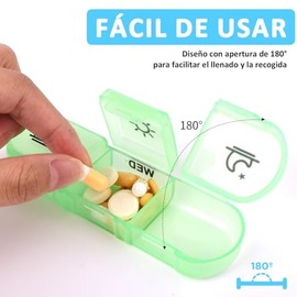 RUISTLI Pastillero,Pastillero Semanal Mini de Viaje,Pastilleros para Medicamentos Organizador de Pastillas,Caja para Bonitos Grande,3 Tomas*7 Días un Total de 21 Casillas sin Cortador Pastillas(Cáscara negra)