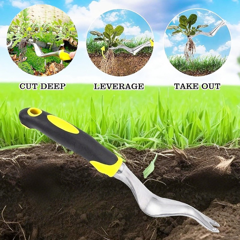 Hand Weeder Puller Tool, Garden Handle with V-Shaped - Ergonomic