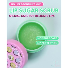 Exfoliante Labial Con Azúcar De May Island #Dragonfruit Kiwi - Tratamiento Exfoliante Labial Coreano Con Azúcar Natural Y Cáscara De Nuez - Exfoliante Labial Suave Para Labios Suaves Y