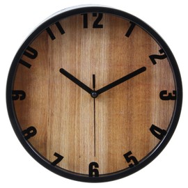 Fuji Boeki 99276 Wall Clock, Diameter 8.7 inches (22 cm), Black, Sweep, Continuous Second Hand, Silent, Branch
