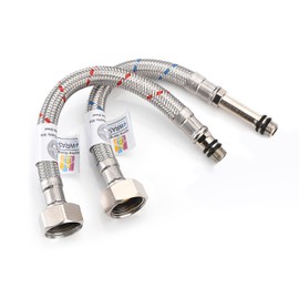 Home Range 2X M10 x 1/2, |9 Lengths|200mm Flexible Tap Connectors, Braided Stainless Steel Flexi for Kitchen & Basin Monobloc Mixer Taps, WRAS Approved, Rust & Corrosion Resistant, 1/2" BSP UK Fitting