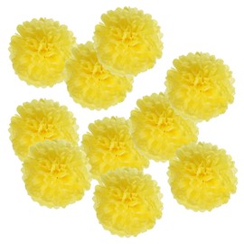 PATIKIL 8" Tissue Pom Poms Flowers, 10 Pack Paper Flower Ball for Wedding Bridal Shower Birthday Bachelorette Party Backdrop Decoration, Yellow