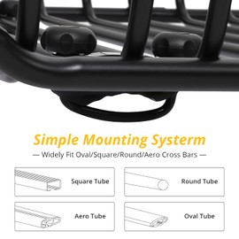 MERXENG Roof Rack Basket, 50" Rooftop Cargo Carrier Basket with 220 LBS Weight Capacity, Car Top Luggage Holder Carrier Basket for SUV, Truck…