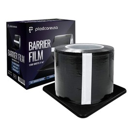 Black Barrier Film Roll 4"x6" - 6.5nm Thickness Medical Grade Surface Protective Dental Barrier Film for Dental, Medical, Tattoo - Easy Peel, Non-Stick Tape (1 Box of 1200 Sheets) by PlastCare USA