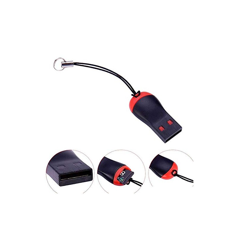 FunDisc USB 2.0 MicroSD T-Flash TF Memory Card Reader whistle