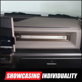 Unbranded Silver S.Steel Interior Passenger Dashboard Strip Trim For Hummer EV 2024 up US