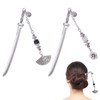 CHGCRAFT Pack of 2 Japanese Hair Sticks for Women Alloy