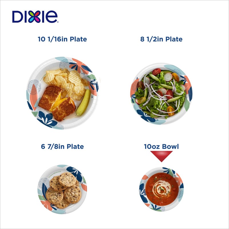 Dixie Small Paper Bowls, 10 Oz, 72 Count, Microwave-Safe, Soak-Proof,