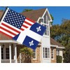 3×5 FT USA Quebec Flag, Large 150D America Québécois Outdoor
