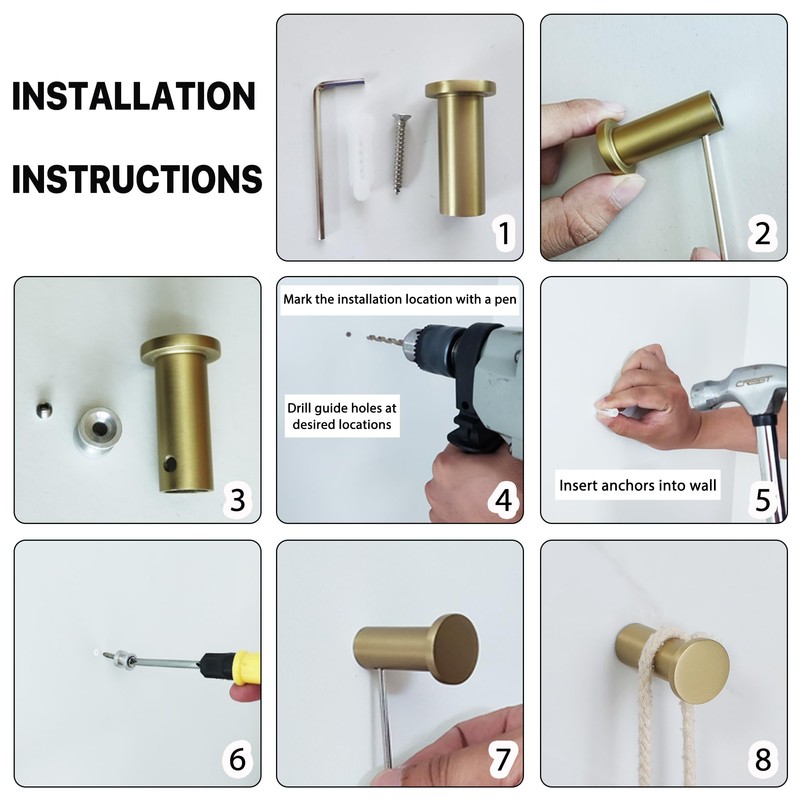 SAYAYO Gold Coat Hooks Wall Mount,Modern Towel Hooks for Bathrooms