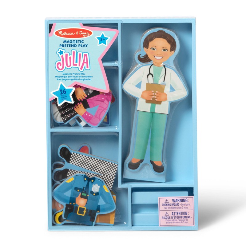 Melissa & Doug Julia Magnetic Dress-Up Wooden Doll Pretend Play