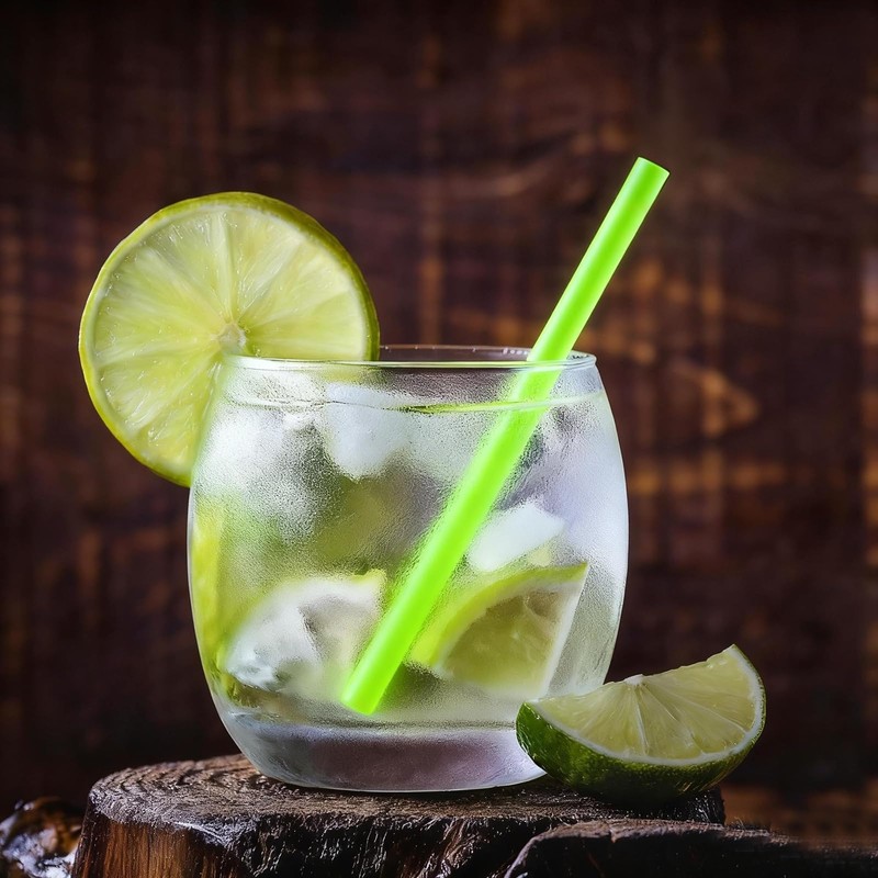 ALINK Short Glass Straws, 6 Inch Small Reusable Clear Glass