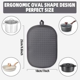 Hovico Silicone Oven Mitts, Oven Gloves with Non-Slip Silicone- 2PCS Grey Oven Mitts Heat Resistant 600 Degree,Soft Lining Silicone Oven Gloves for Cooking Baking Kitchen Mitten, Gray