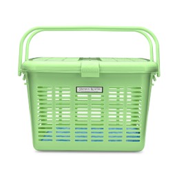 Pet Carrier for Cats, Hard Cat Carrier with Strong Wide, Top Door- 2 Beds Included 16x11x10 (Green)