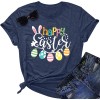 Happy Easter Cute Women's Cotton Sleeveless T-Shirts with Easter Bunny