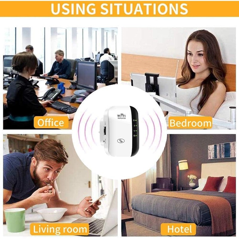 GUVGMY WLAN Repeater, WLAN Amplifier 300 Mbit/s 2.4 GHz WiFi