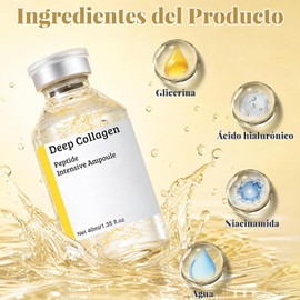 2Pcs Sérum Facial Antiedad con Colágeno Profundo y Péptidos 40ML Deep Collagen Silk Peptide Ampoule, Hidratante y Reafirmante, Mejorar las Arrugas, Apto para Todo Tipo de Piel