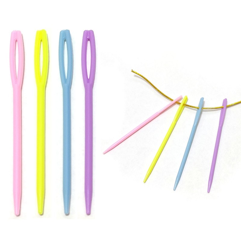 52Pcs 2.7 "Large Eye Plastic Sewing Needles,Learning Needles,Yarn Needles Darning