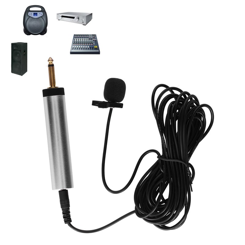 Professional Condenser Microphone Lavalier Lapel Mic Clipon Instrument Microphone for