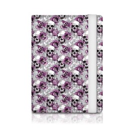ATJFKIXL Passport Holder for Travel Essentials, RFID Premium Leather Passport Wallet Cover Case for Travel Must Haves Accessories, Passport Book Holders for Women Men Luxury Flower Skulls
