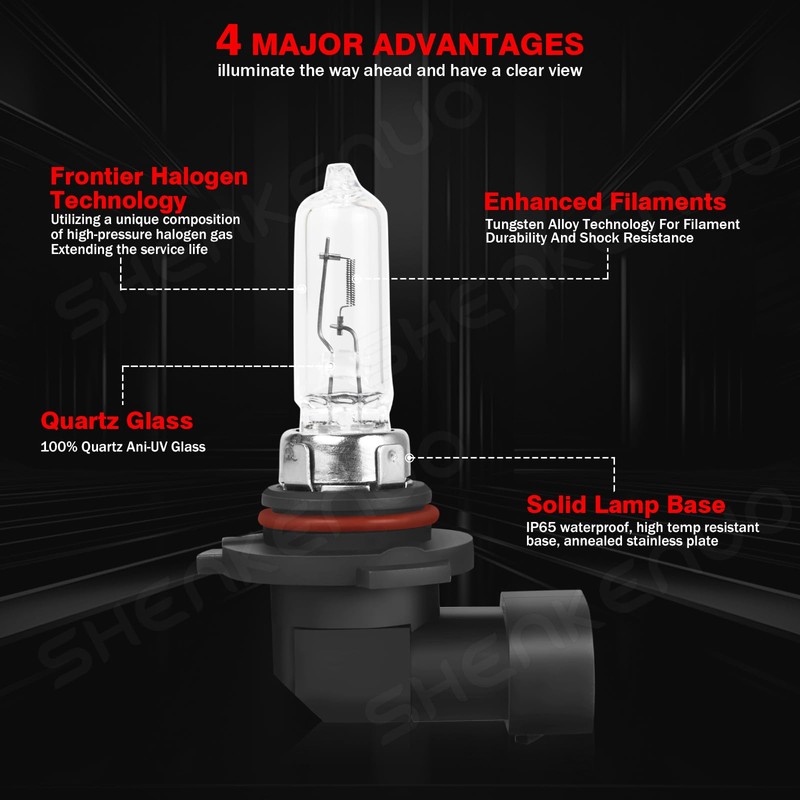 QUAYUB Fit for GMC Sierra 1999-2002 Halogen Headlight Bulbs,9005/HB3 High