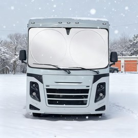 Class A RV Windshield Sunshade Cover for Spring RV Murts Reflective Truck Sun Blocker, UV&Heat Protection, Front Trailer Shade, Camper, Motorhome, Bus, XXXL-102 x 51 inches