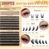 Spiky Manga Lash Clusters 12-20mm Long Eyelash Clusters with Bottom