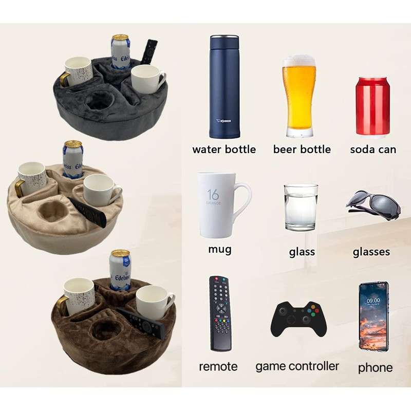 Xchouxer Couch and Bed Cup Holder Pillow, Sofa Organizer Caddy