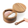 Saycker Wood Salt and Pepper Bowl, with Swivel Lid and