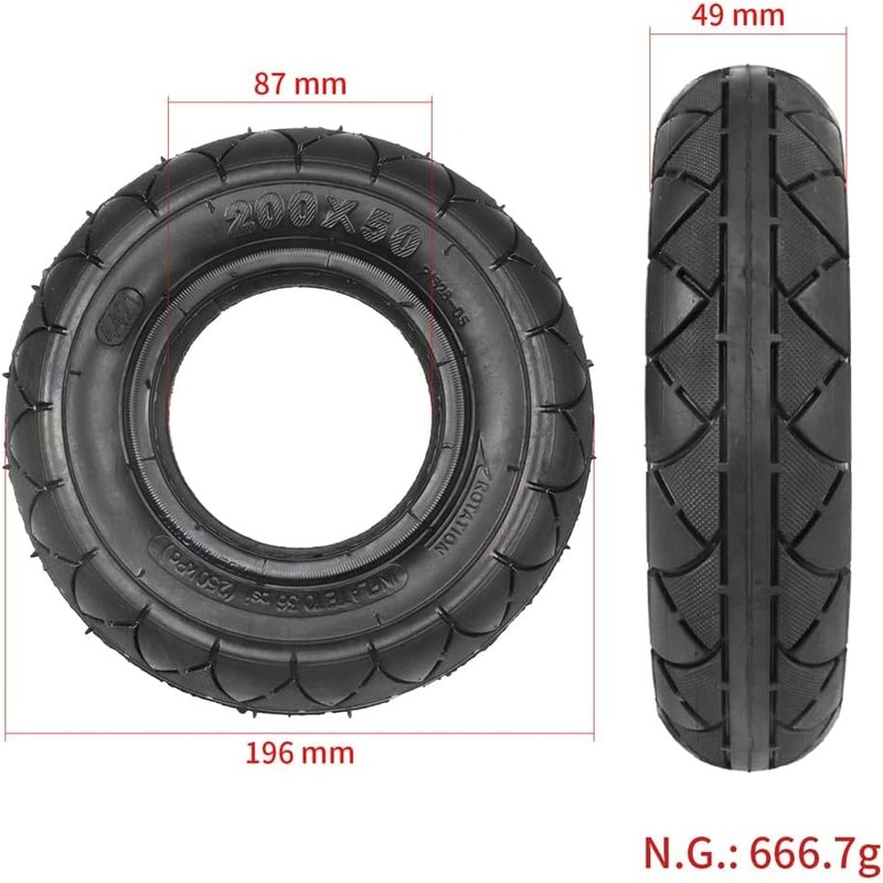 200 x 50 Solid Rubber Tyres for Speedway Mini 4