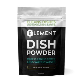 Dish Powder | 10 OZ Solid Dish Soap | Eco-friendly, No Harsh Chemicals, Liquidless, Plastic-Free | Plant-Based Pouch & Scoop. Pick Your Scent - Scent: Fragrance-Free